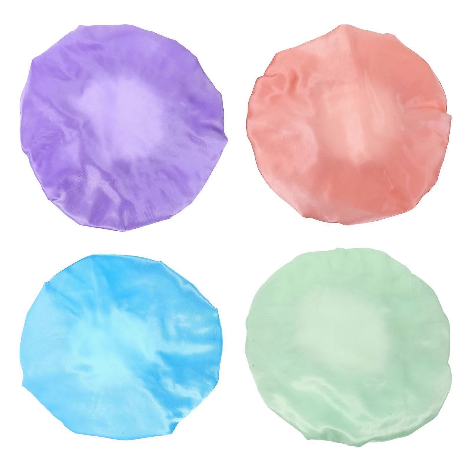 Waterproof Bath Caps Multi-Purpose Shower Caps Featuring 4Pcs Set Assorted Color
