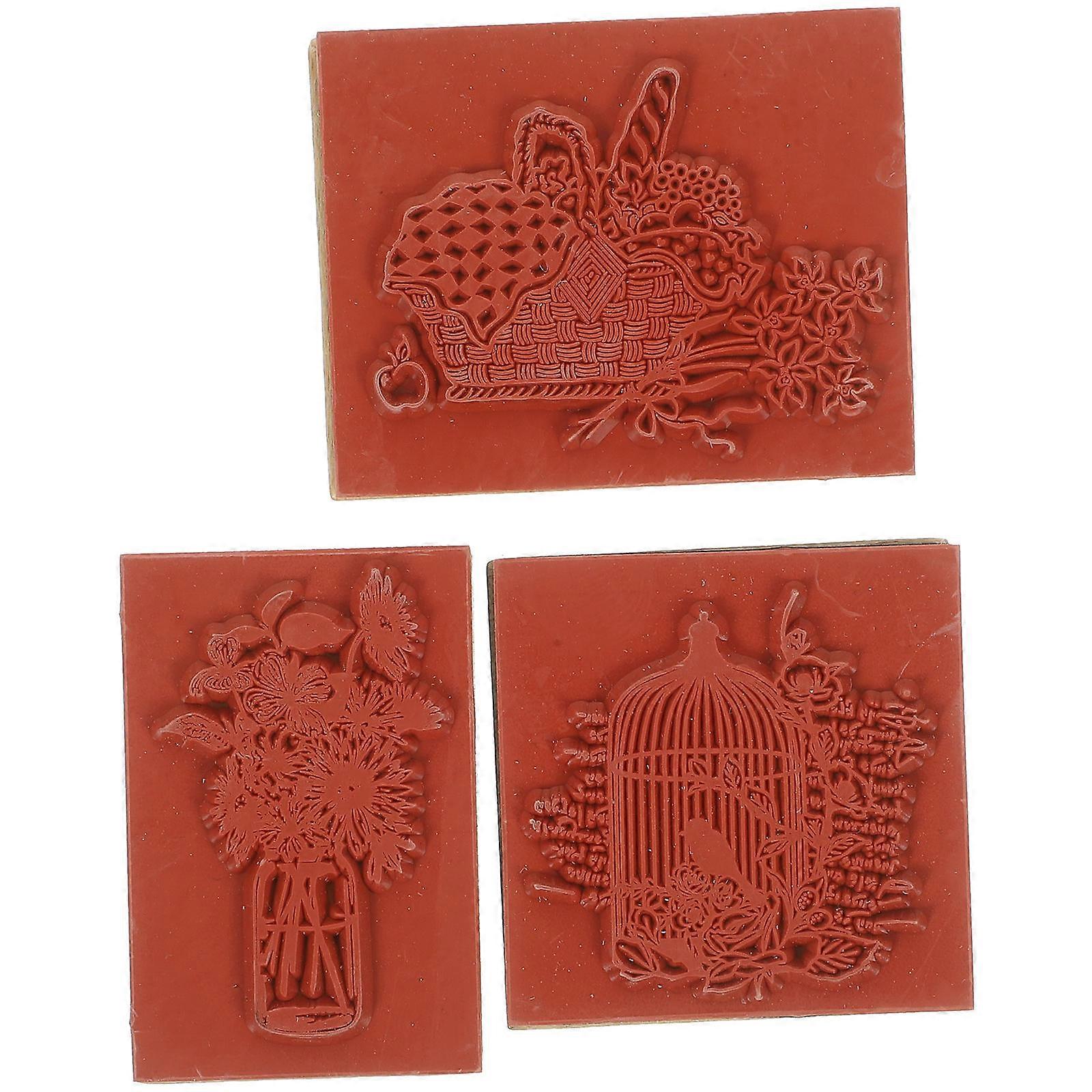 Christmas Wooden Stamp for Drawing 9Pcs Xmas Theme Pattern Stamper Set