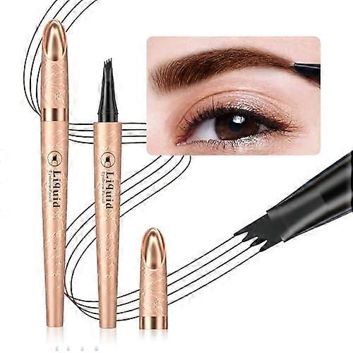Eyebrow Microblading Pen Light Brown 4Point Tip Waterproof Smudgeproof LongLasting Brow Pencil