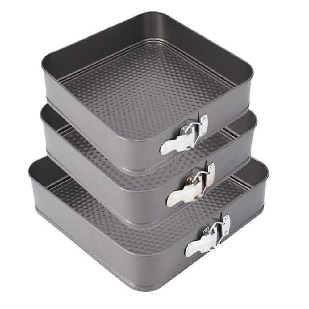 Springform Pan LeakProof NonStick Carbon Steel Square Cake Pan with Removable Bottom
