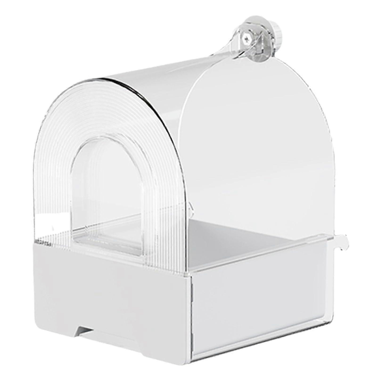 Clear Bird Bath for Cage with Adjustable Hook, Easy Clean Parrot and Parakeet Shower Box