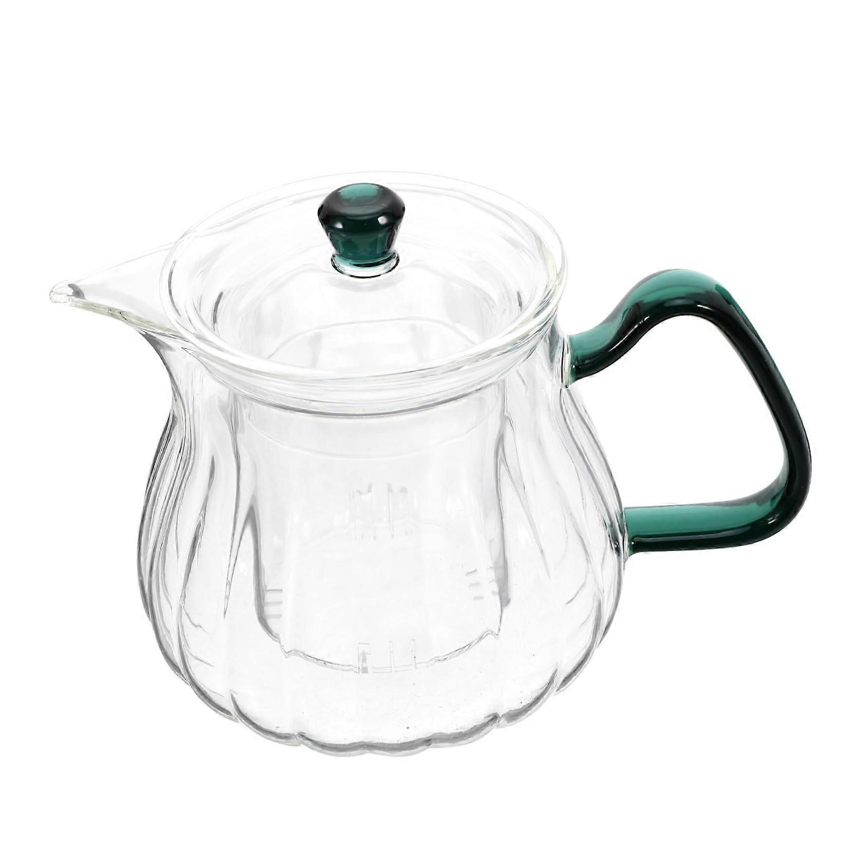 Glass Tea Infuser Pot 570ml Elegant Textured Design  Temperature Resistant for Loose Leaf Tea