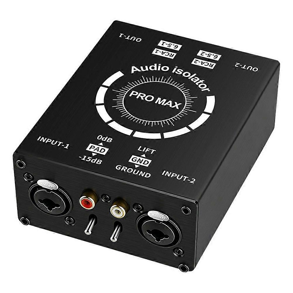 XLR 6.35 HiFi Stereo Version Audio Isolation Box Ground Loop Isolator/Noise Filter/Hum Eliminator for Audio System