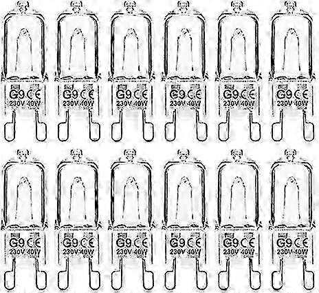12 Pack G9 Halogen Light Bulbs 40W Dimmable Capsule