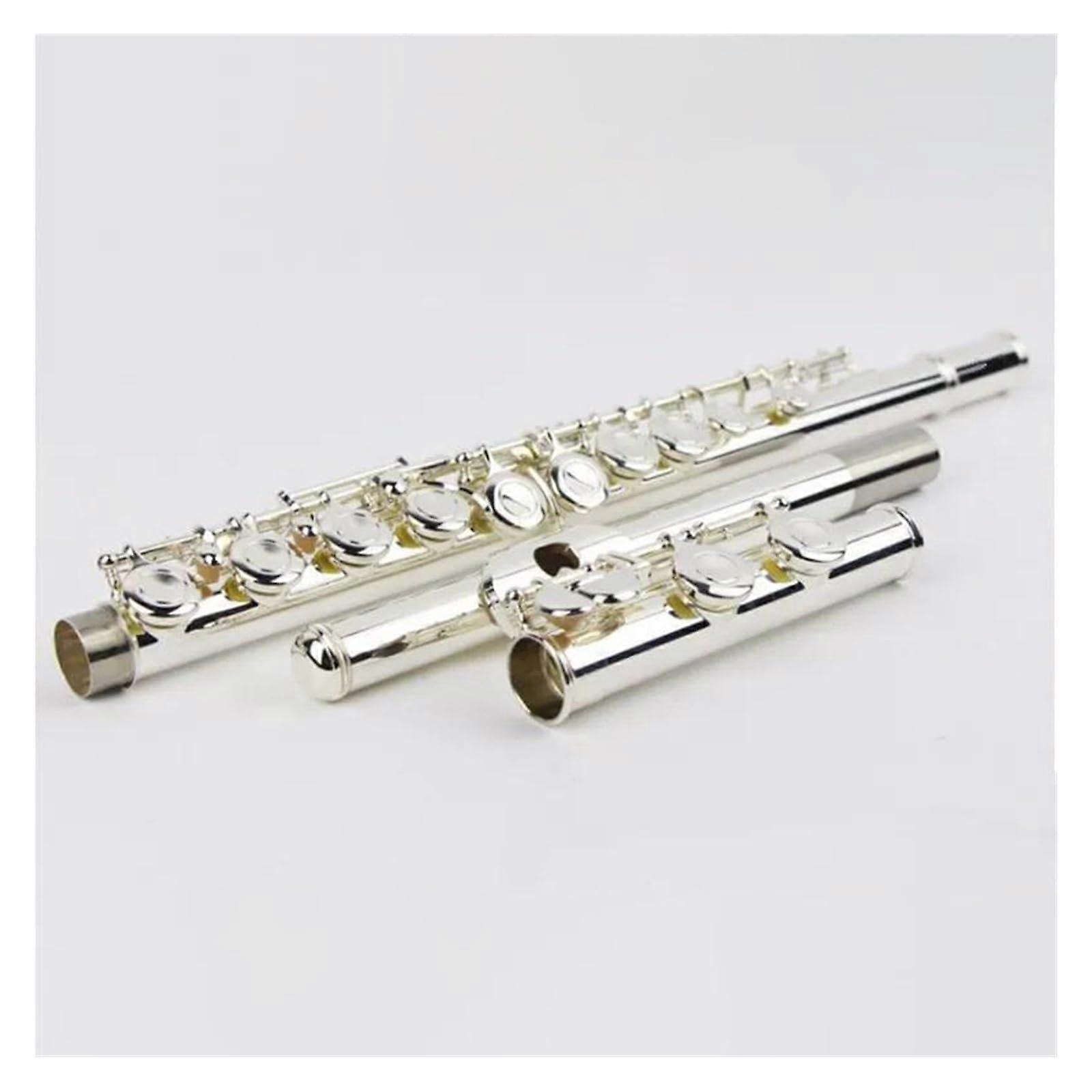 Silver Plated Student C Flute 16 Hole Cupronickel with Case Bright Tone Durable Finish