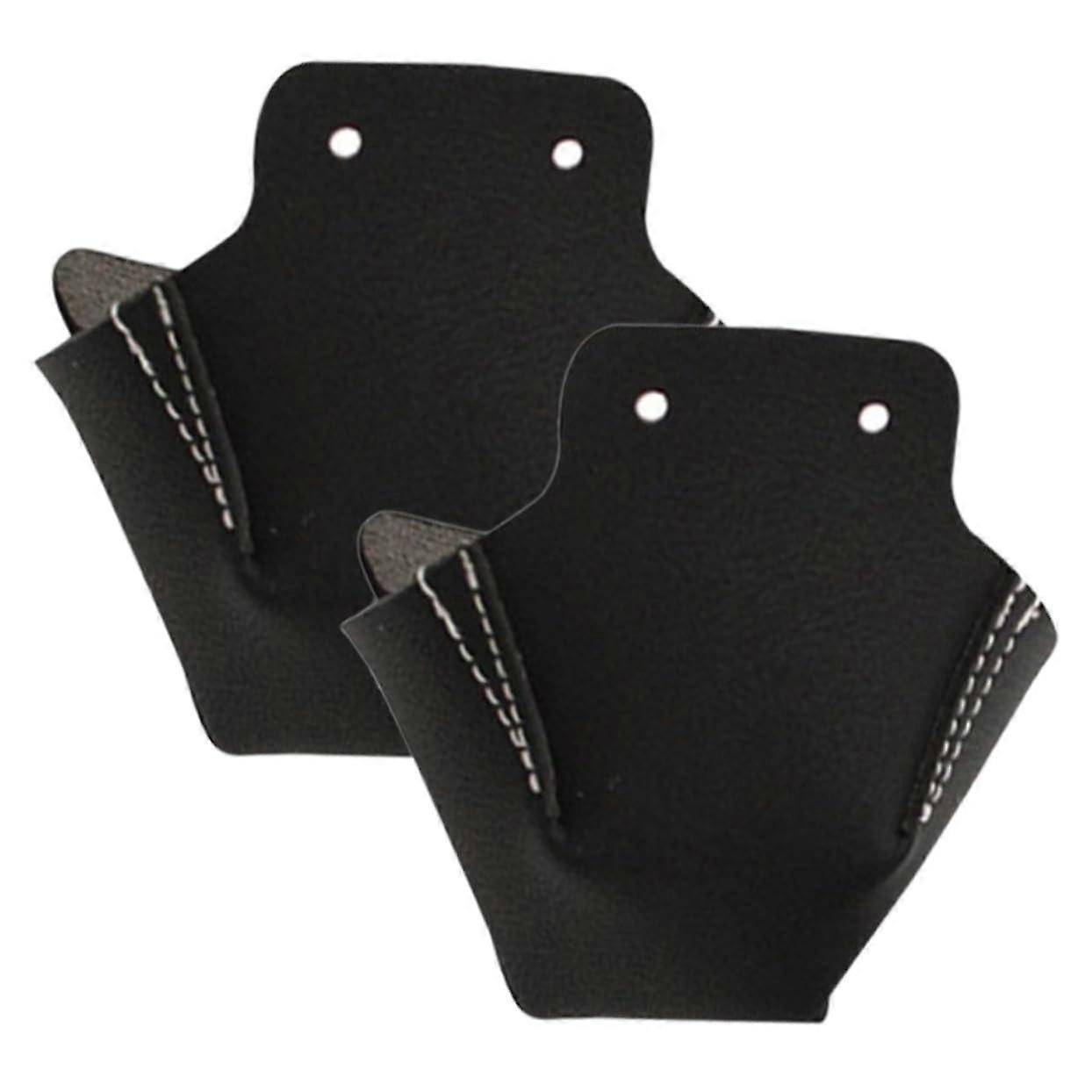 Leather Roller Skate Toe Guards WearResistant Replaceable Covers for Quad Skates Black 2Pcs