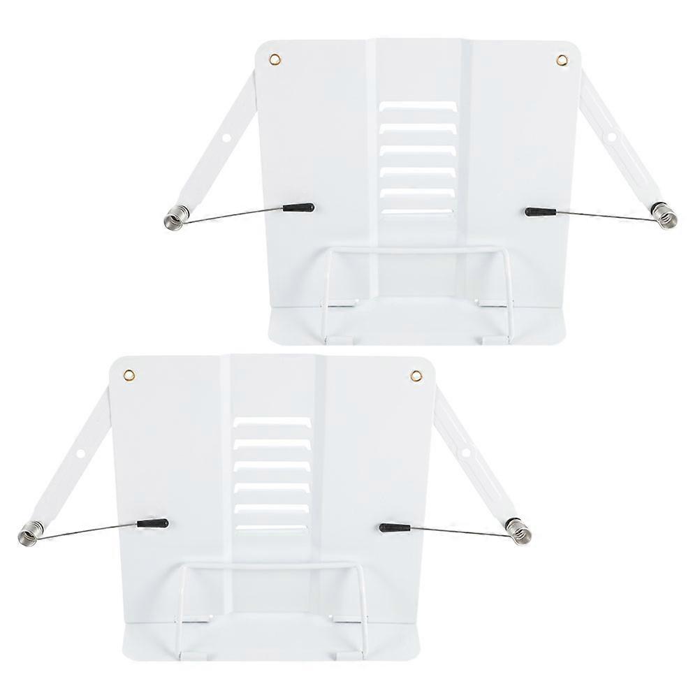 Student Reading Book Holder for Reading Use 2Pcs Iron Book Stand White