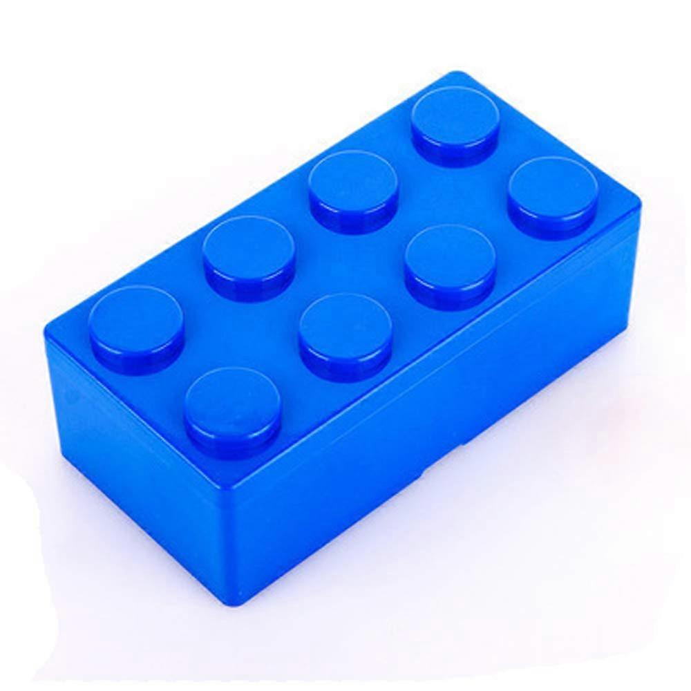 Stackable Storage Bricks Set of 4 Plastic Building Block Shape Rectangular Storage Containers