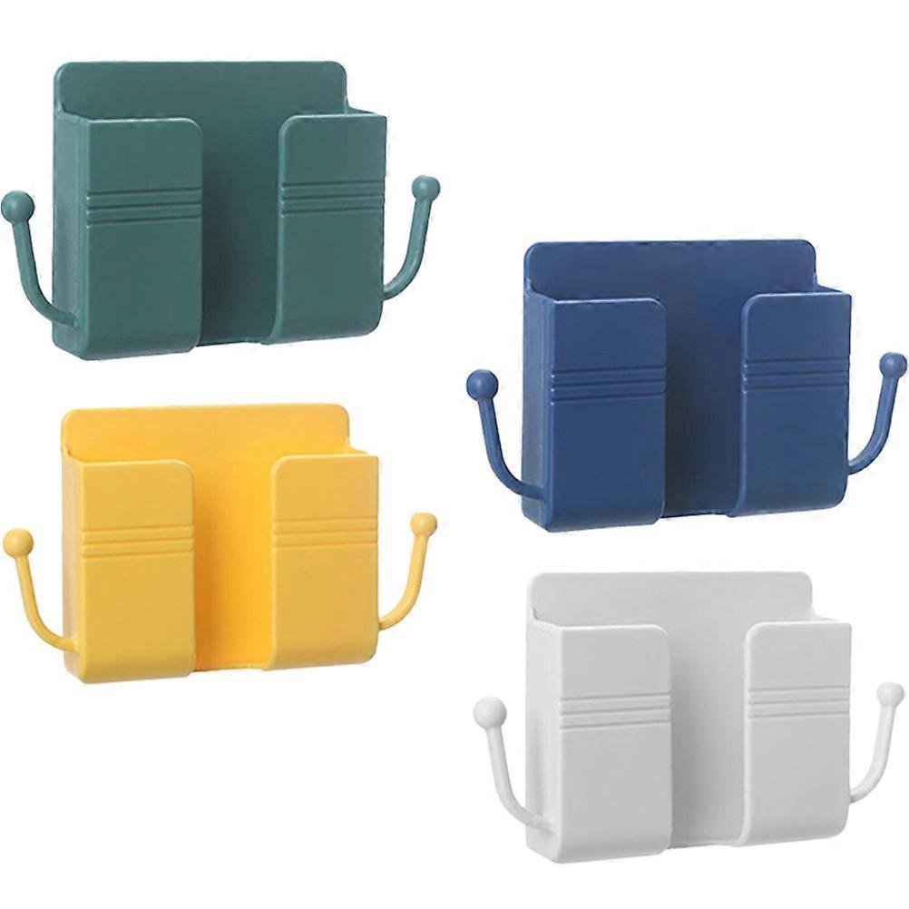 Assorted Color Wall Phone Mount Plastic Holder for Storage 4Pcs Kit