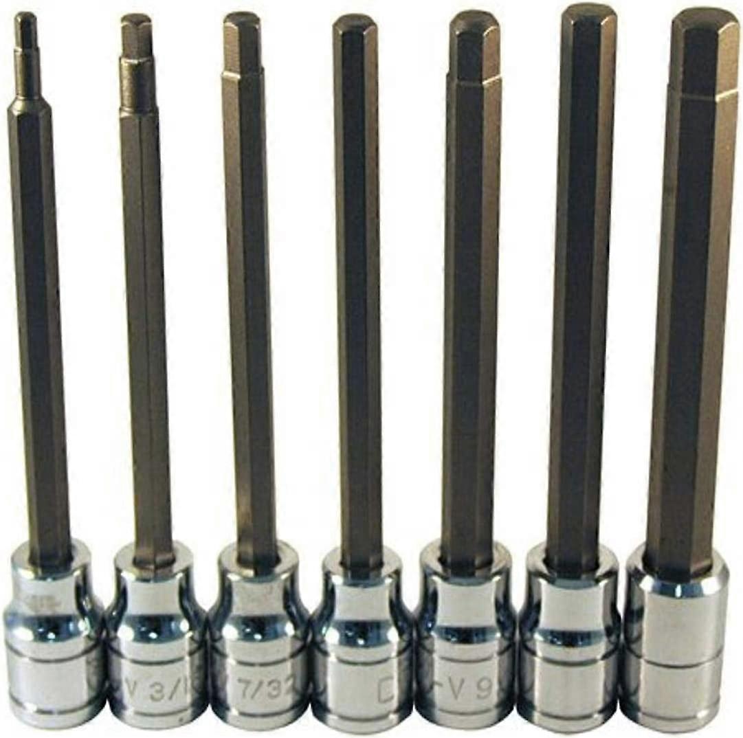 13786 Extra Long 7-Piece SAE Hex Bit Socket Set