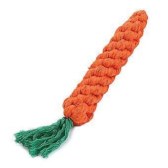 Pet Dog Puppy Carrot Shape Cotton Rope Molar Tooth Cleaning Chew Training Toy