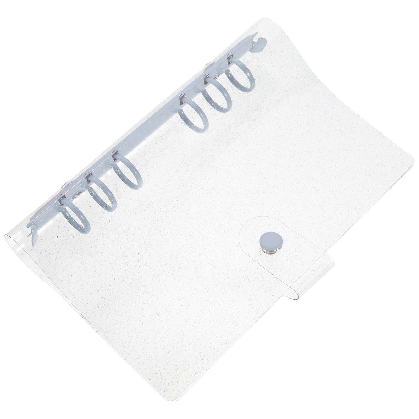 Transparent A6 Notebook Cover Binder Snap Button Lock for Storage Use