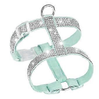 Luxury Rhinestone Suede Dog Harness Crystal Bling Chest Straps Adjustable Safety Cat Collar Harness All For Dogs Harnais Chien