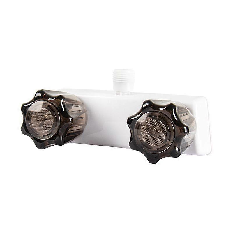 RV Shower Faucet with Smoked Acrylic Knobs (White)
