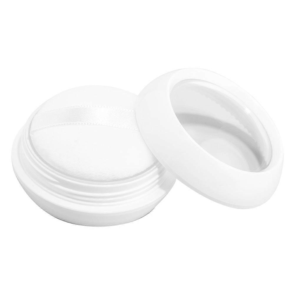 Refillable Powder Box Loose Powder Container for Storage Use 2Sets White