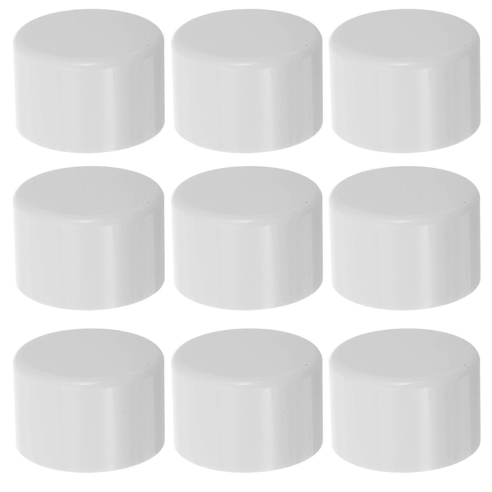 PVC Pipe End Cap Plug Adapter for Pipe 10Pcs White Durable PVC Fitting