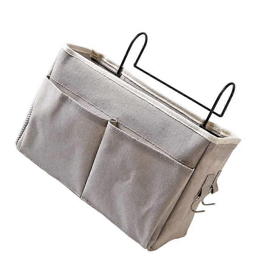 Bedside Storage Bag Bedside Hanging Organizer for Storing Things Multifunction Grey