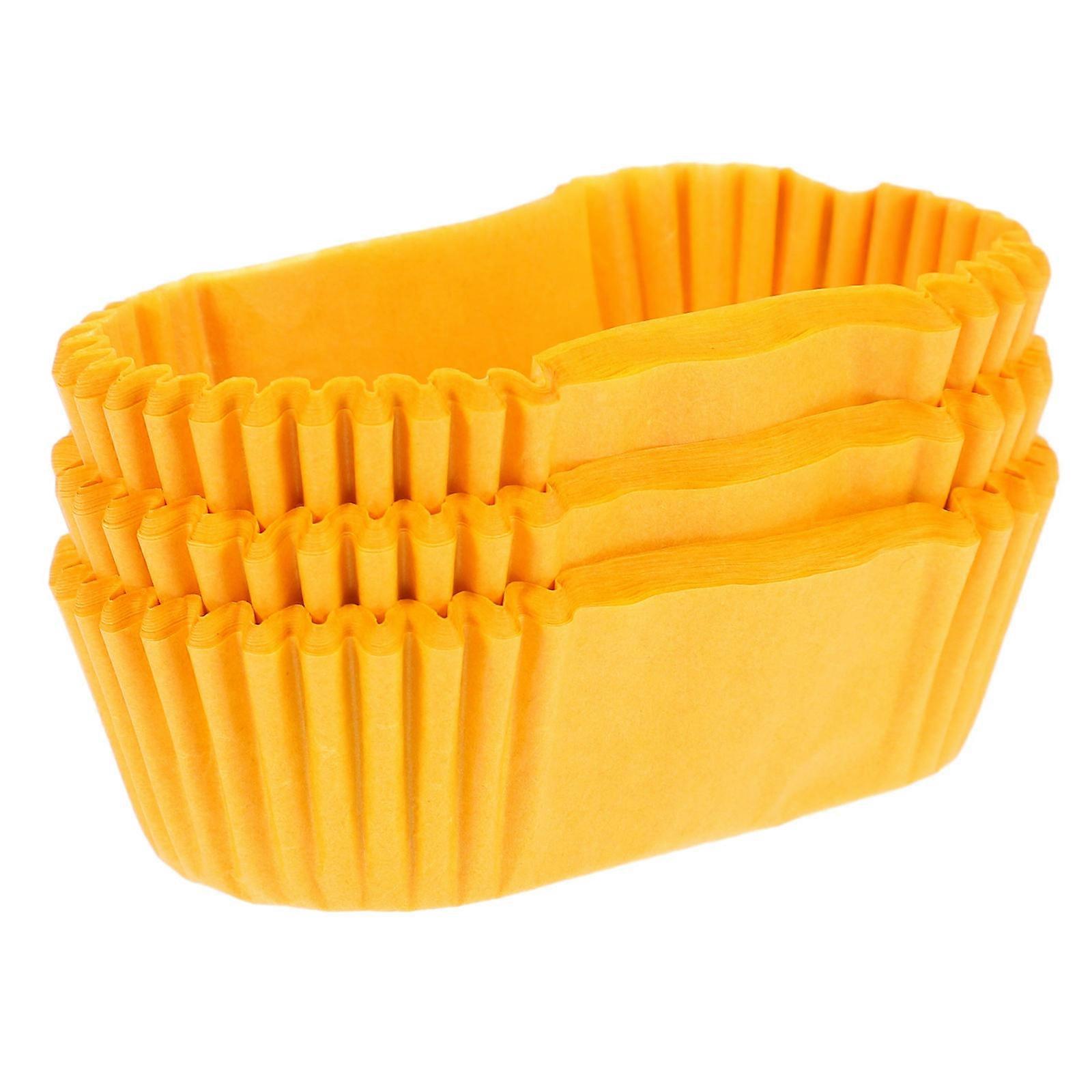 Oval Cake Paper Cup for Bread Baking Yellow Grease Proof Liners