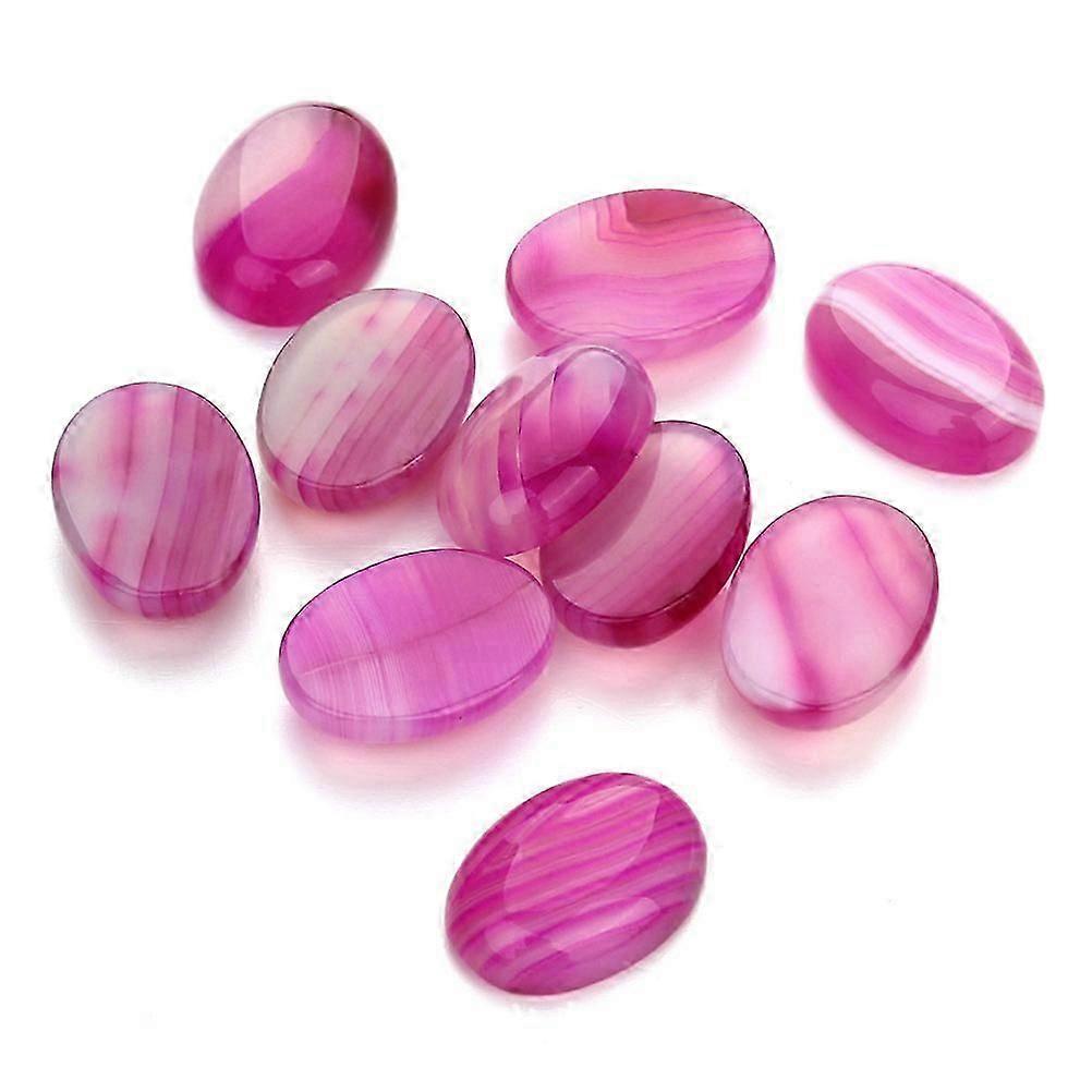 Colored Stone Cabochons Oval Agate Gemstone Patch for 10Pcs Rosy