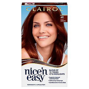 Clairol Nice'n Easy Permanent Hair Color Creme, 4R Dunkles Kastanienbraun, Haarfärbemittel, 1 Anwendung