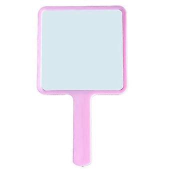 Hand Mirror Salon Barber Hairdressing Handheld Mirror with Handle(Square )