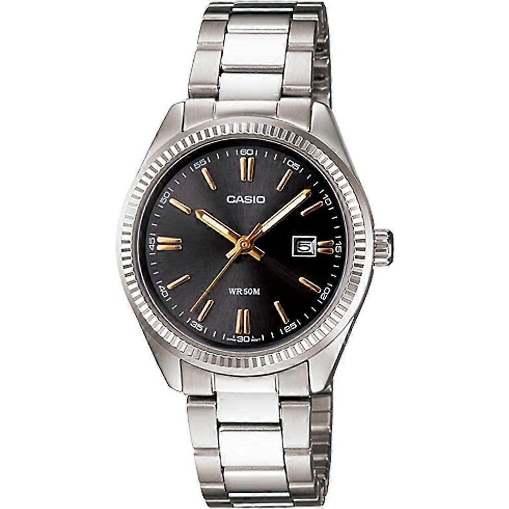 CASIO COLLECTION DATE - BLACK, GOLD INDEXES