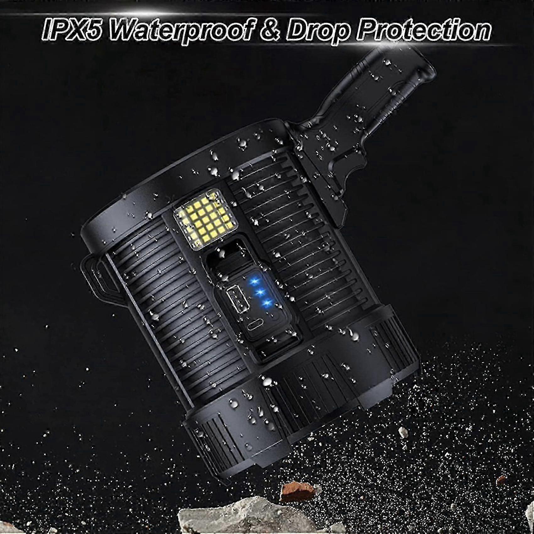 100000 Lumens Rechargeable LED Spotlight Flashlight