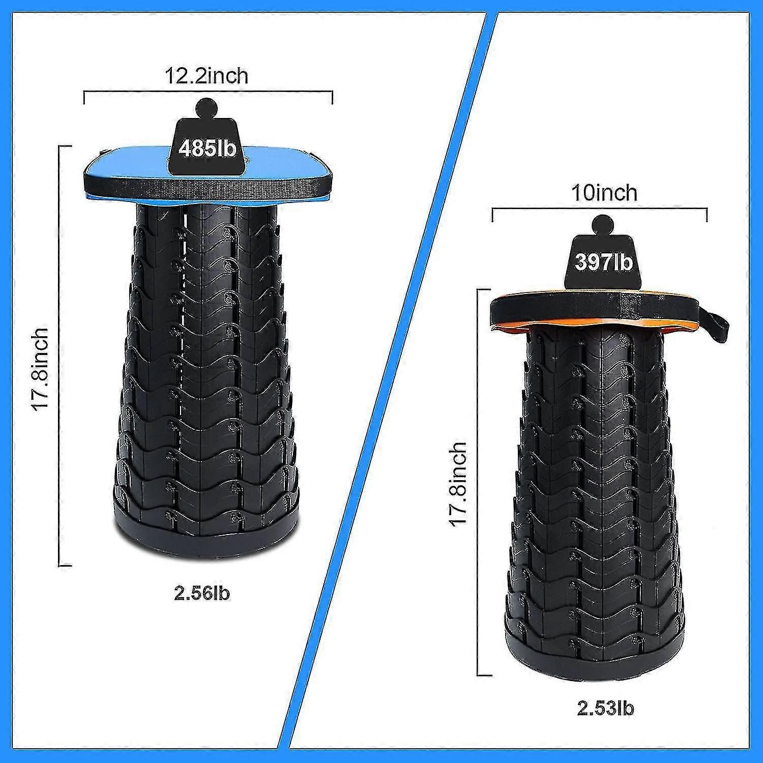 Retractable Folding Stool, Portable Telescopic Collapsible Stools