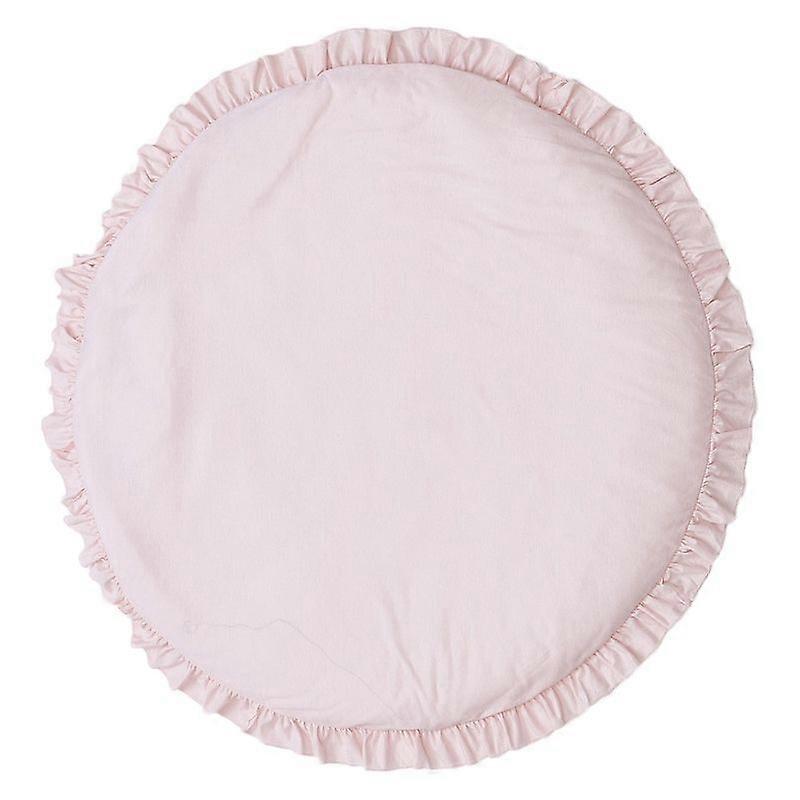 Solid Color Ruffle Rim Round Floor Cushion Pad Decor