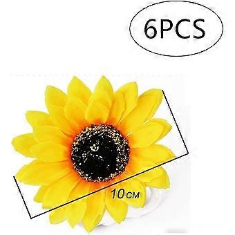 8 fermagli per capelli a forma di girasole, in tessuto, ideali per feste, vacanze al mare e matrimoni.