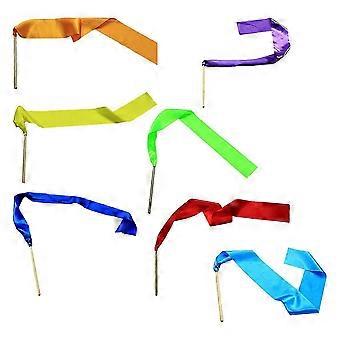 Rhythmic Ribbons Colorful Dancing Gymnastics Ribbons for Kids 7Pcs Set