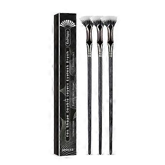 Fächerförmige, doppellagige Wimpernbürste, transparente Wimpernwurzeln, praktisches Eyeliner- und Mascara-Werkzeug, 3-teilig