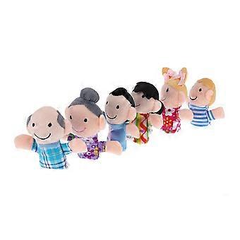 6pcs Family Mermbers Finger Hand Puppet Play Learn Story Toy