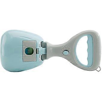 Portable Dog Poop Scooper with Bag Dispenser, Easy Scoop, Walk Outdoors compatible with Small Medium Dogs Blue