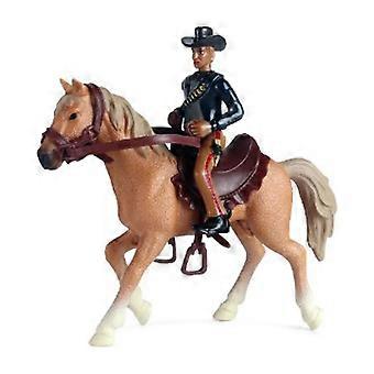 Cowboy Horse Toy, High Simulation Lifelike Details, Movable Joints, Durable Plastic, Bright Colors, Tabletop Figurine for Kids, Yellow