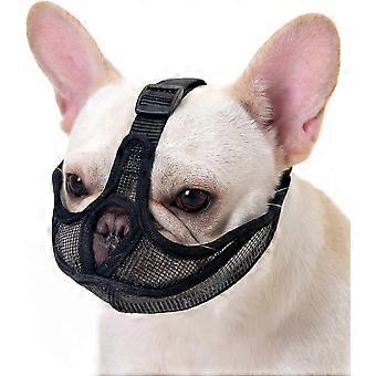 Short Snout Dog Muzzle, Won't Cover Forehead French Bulldog Muzzle, Anti-Biting Chewing Barking for English Bulldog, Pug, Pekingese