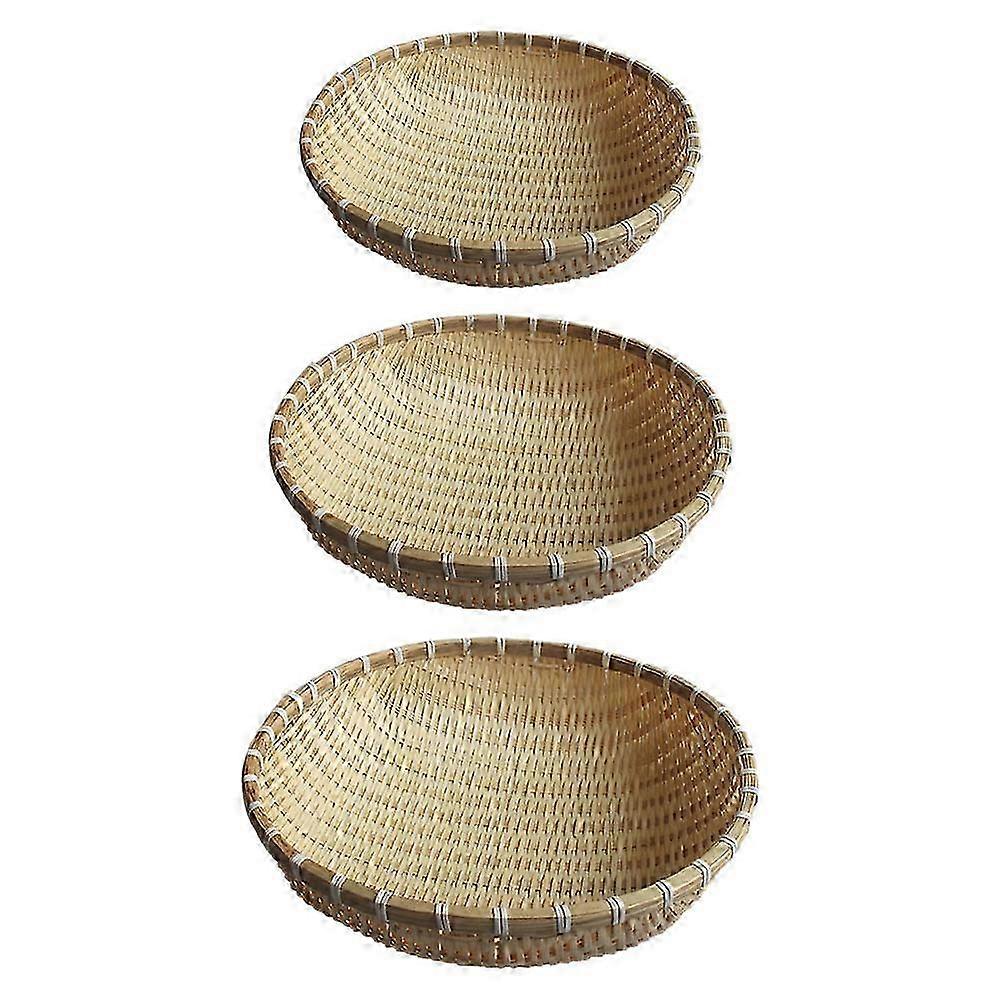 Tray for Storage with 3Pcs Woven Multipurpose Baskets