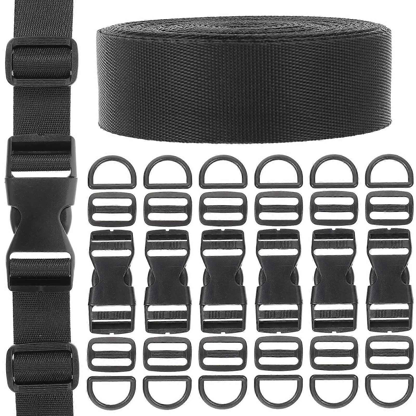 Quick Side Release Buckles Adjustable Bag Accessories 5Sets Nylon Strap