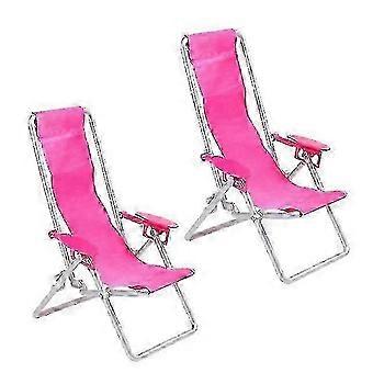 2 Pcs Folding Recliner cadeiras ao ar livre presente de aniversário à beira-mar plástico Playsets ao ar livre praia
