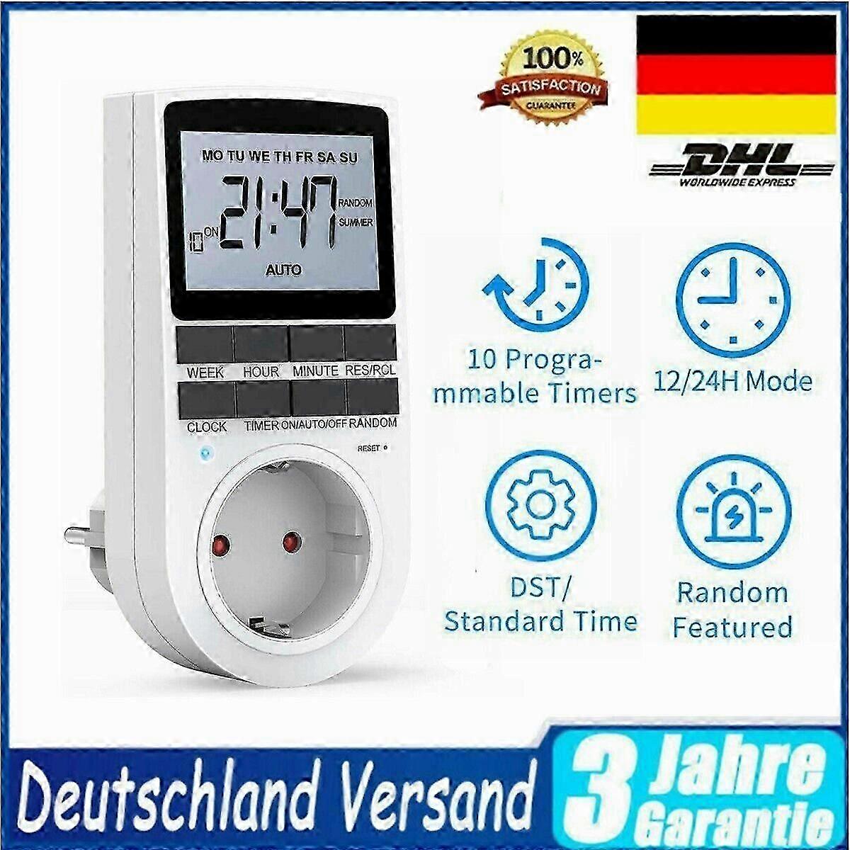 Timer Socket 3680W Weekly Digital Timer TT Compatible with Electrical Device Scheduling