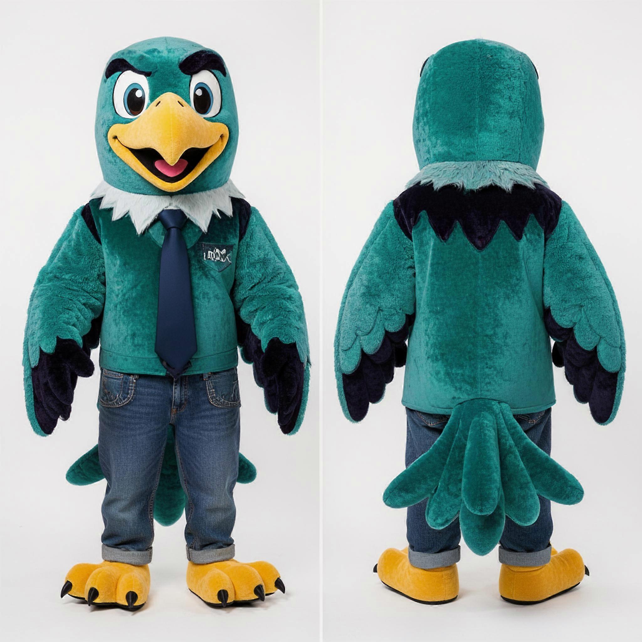 MASTICOT Teal Cartoon Eagle Mascot