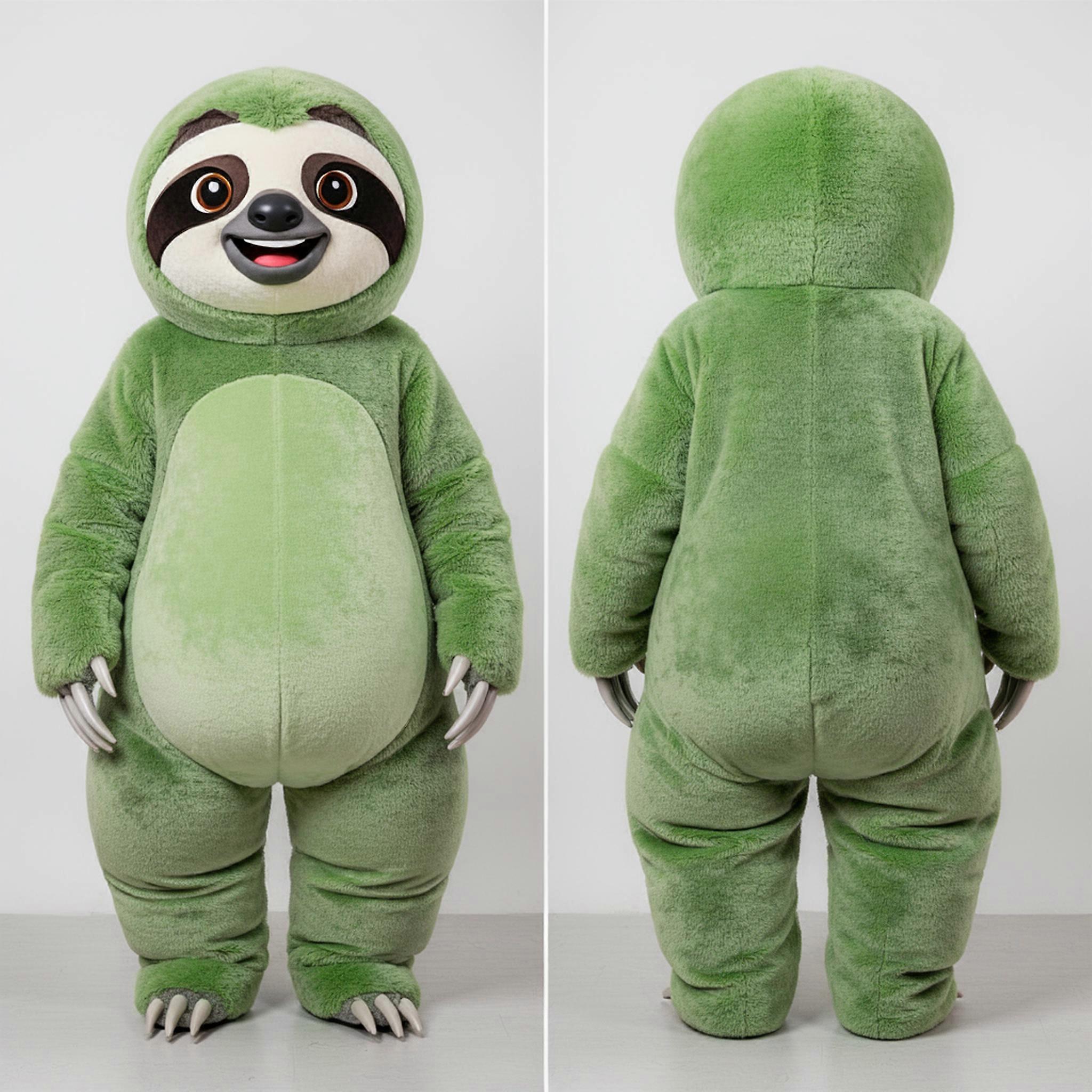 MASTICOT Moss Green Cuddly Sloth Mascot