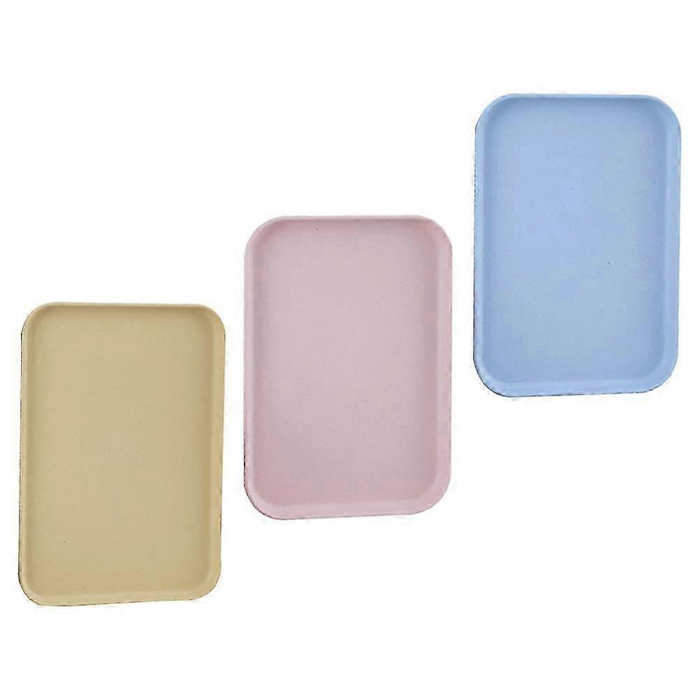 Multi-Function Teaware Tray Tea Cup Tray for Storage 3Pcs Assorted Color Trays