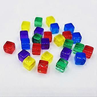 2x 10mm Acrylic Blank Multicolor D6 Cubes Math Teaching Supplies Compatible with Board Games