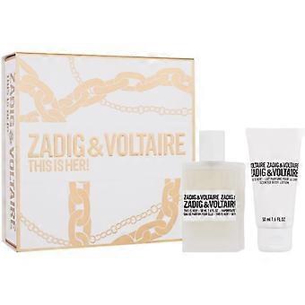 Este é o conjunto de presente dela! Eau de Parfum 50 ml e loção corporal 50 ml.