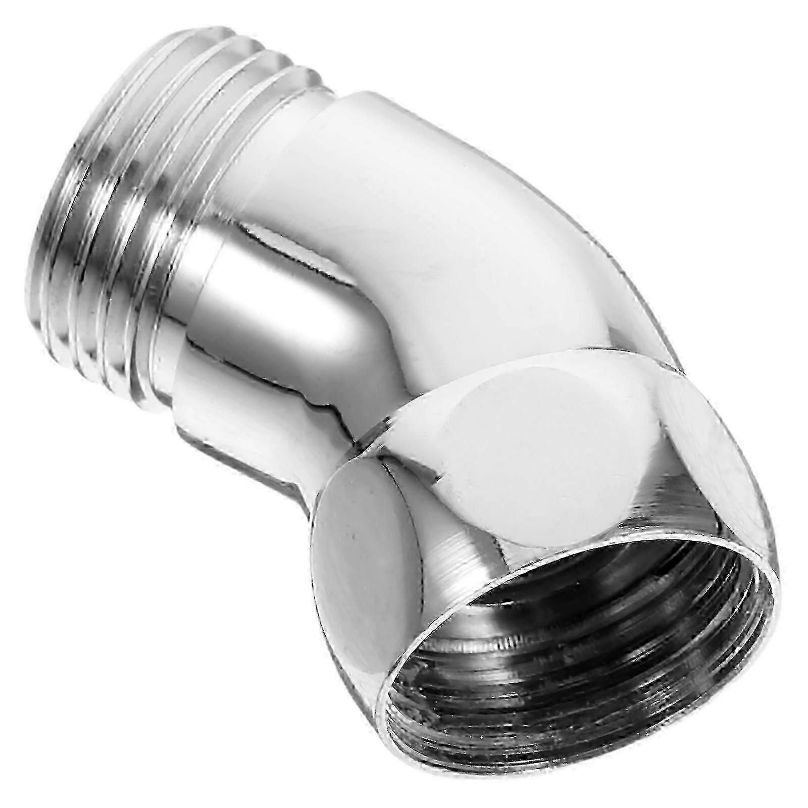 Adjustable Shower Adapter Elbow compatible withHandheld and Wall-Mounted Units, Silver, 1 Pack