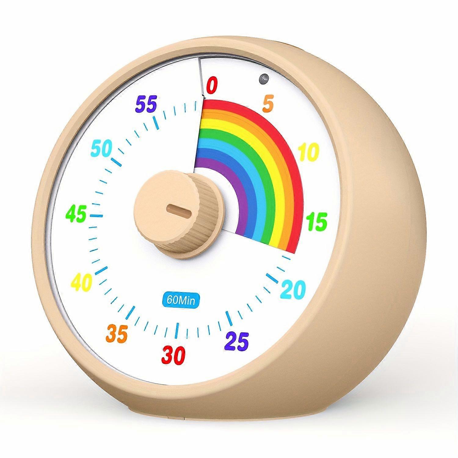 Visual Countdown Timer 60-Minute Silent Desk Timer, Colorful Pattern Pomodoro Timer for Classroom Office Kitchen
