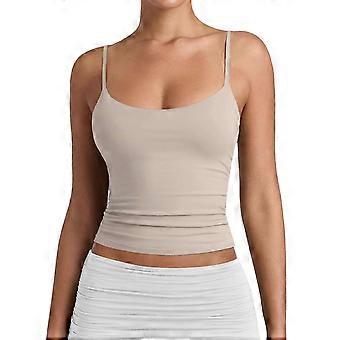 Women's Milk Silk Camisole Base Layer Slim Fit Short Vest Top  Claret XL
