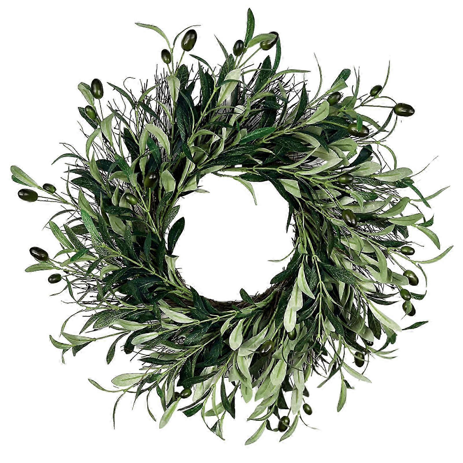 Olive Wreath With Bow 45cm