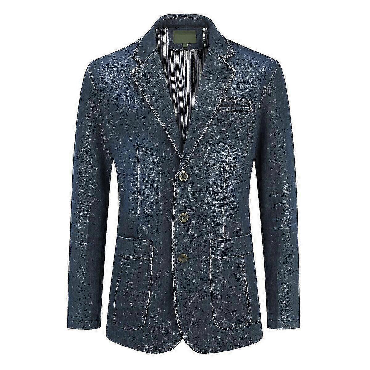 3-Button Denim Blazer Regular Fit